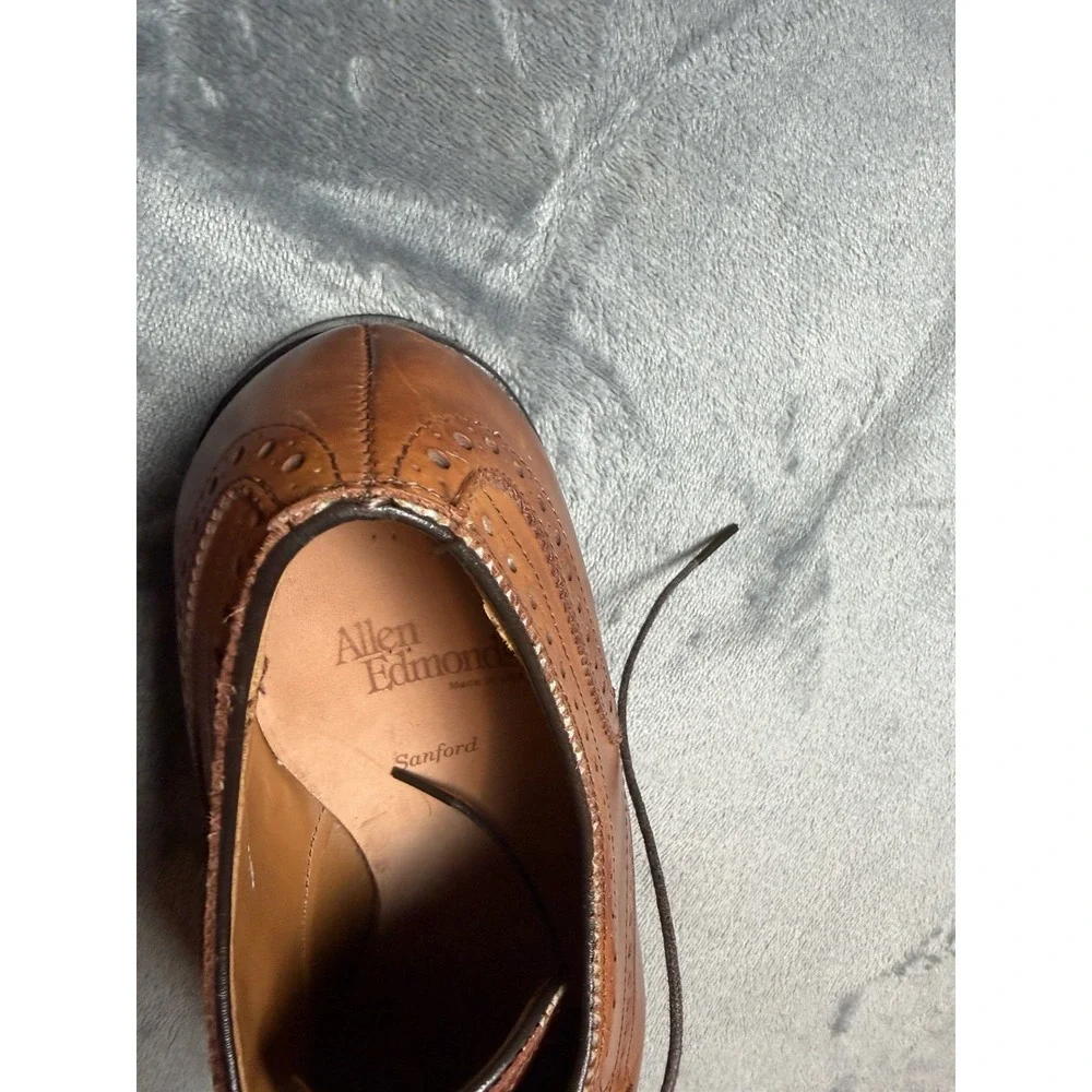 Allen Edmonds Sanford 5267 Chili Leather Brogue Cap Toe Oxfords Size 8.5 D